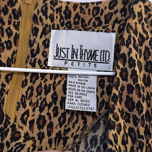 vintage y2k cheetah print front button midi dress size small - Picture 4 of 4